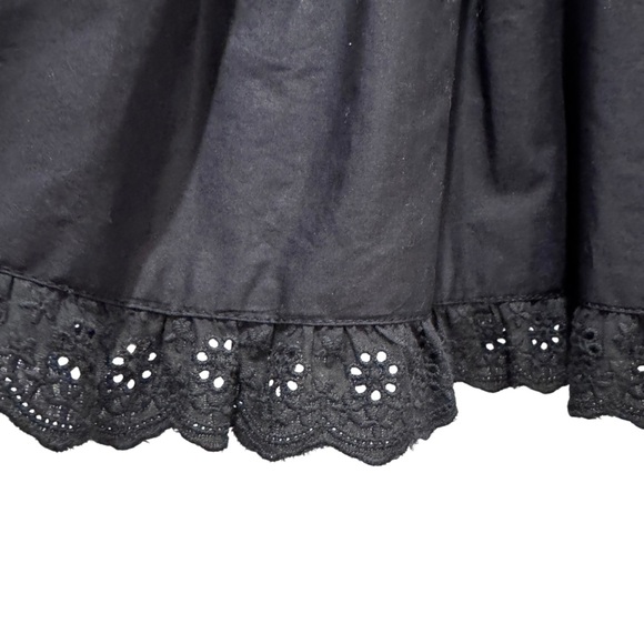 Hunter Bell Carter Mini Dress Lace Cotton Poplin Preppy Dark Academia Black Sz S - Picture 10 of 15